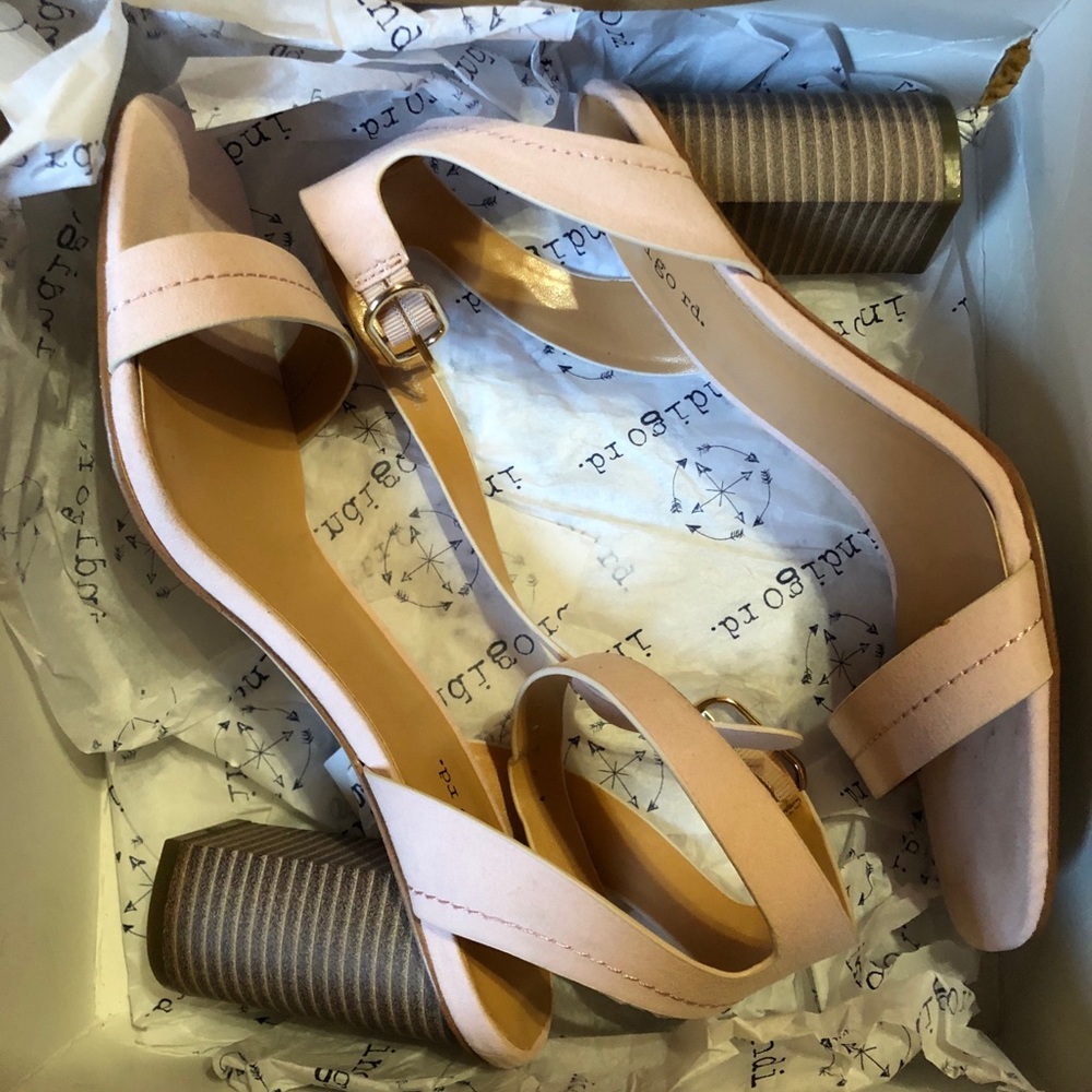 Suede Blush Chunky Heel